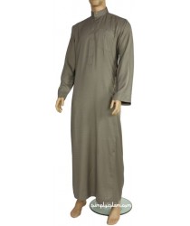 Thobe Qatari Dishdasha Collar Men's Thawb Jubba Beige